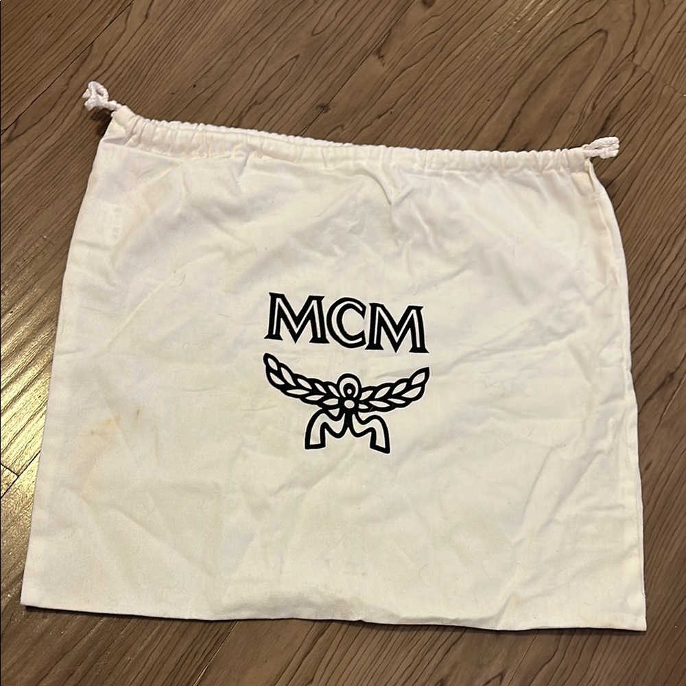 MCM White Logo Dust Bag